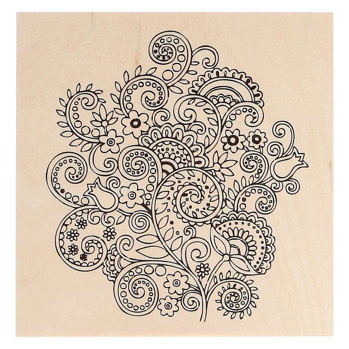 Доска для выжигания "Узоры" 15 х 15 см