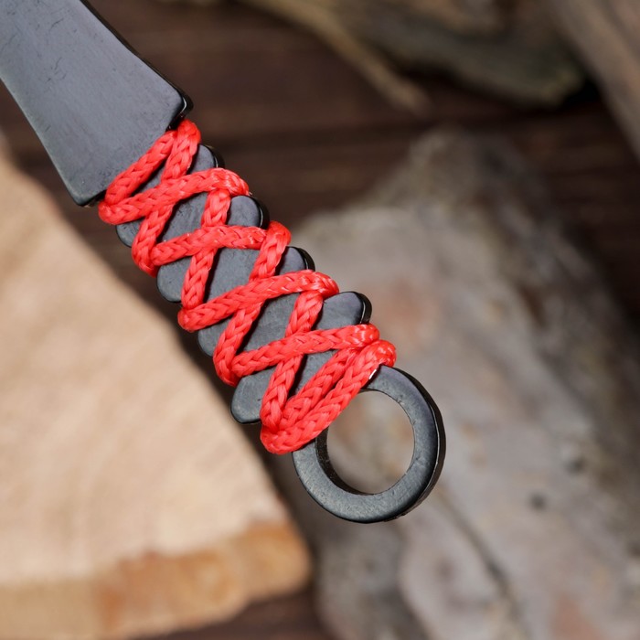 Набор ножей 3 шт в микс оплётке "Скорпион"лезвие копьеобразное 11,5см,черный, рукоять 8,5см