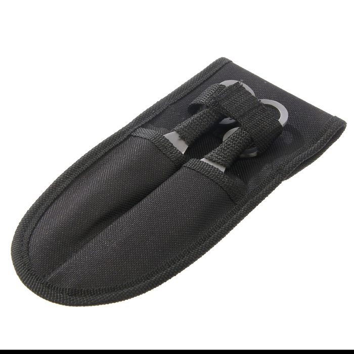 Набор ножей (4шт) в оплётке, лезвие копьеобразное 9,5см, метал, черная оплетка, рукоять 5см