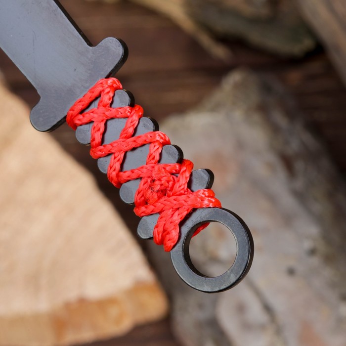 Набор ножей (3 шт) в оплётке микс, лезвие копьеобразное 7см , черный, рукоять 4,5см