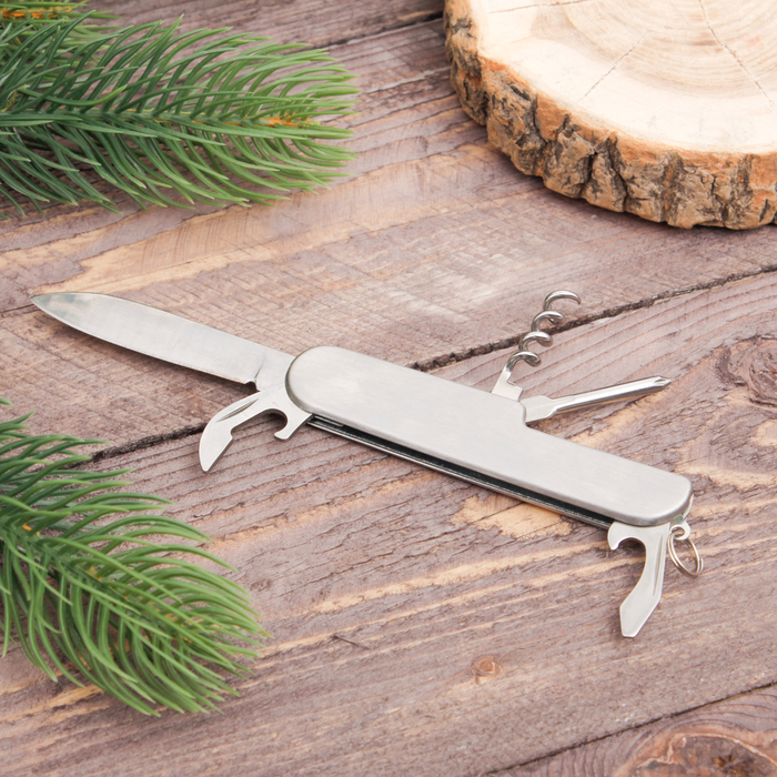 Туристический набор "Рыбак и рыба", фляжка 540 мл, стопки 3 шт, нож-мультитул