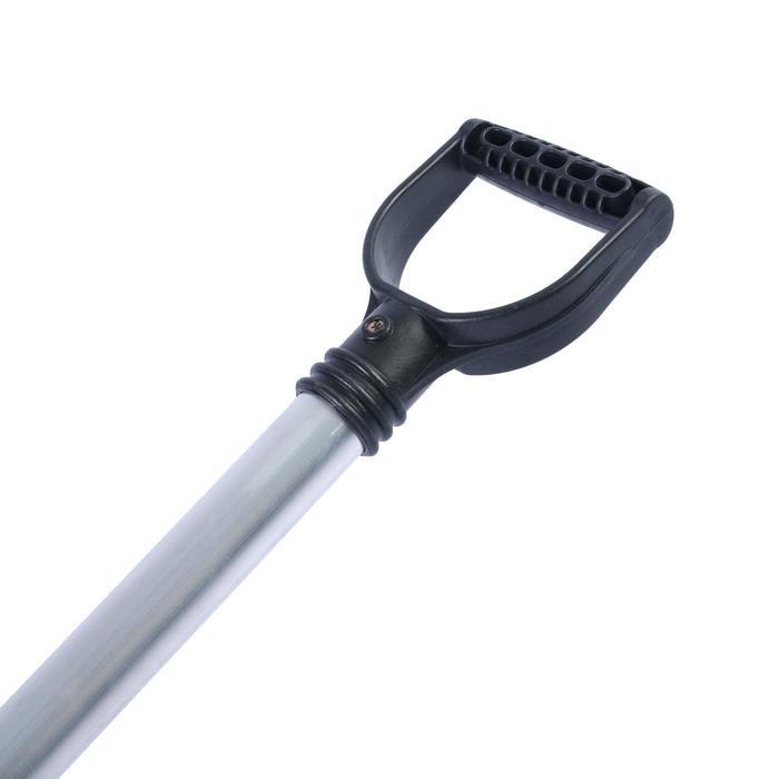 Лопата из поликарбоната, ковш 430 × 420 мм, без планки, алюминиевый черенок с ручкой