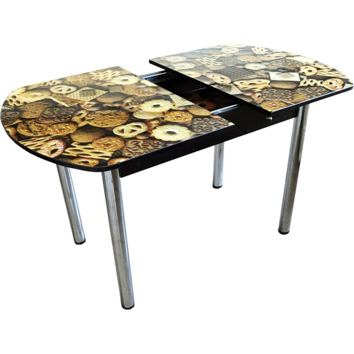 Стол обеденный раздвижной 1400/1100х700х750 Печеньки Венге