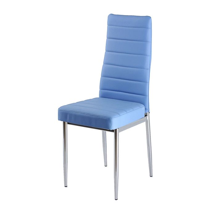 Стул на металлокаркасе В-1 хром люкс/голубой