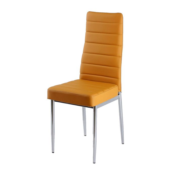 Стул на металлокаркасе В-1 хром люкс/оранжевый