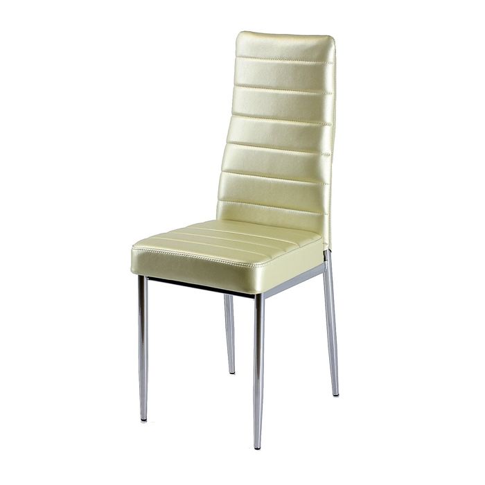 Стул на металлокаркасе В-1 хром люкс/бежевый перламутр