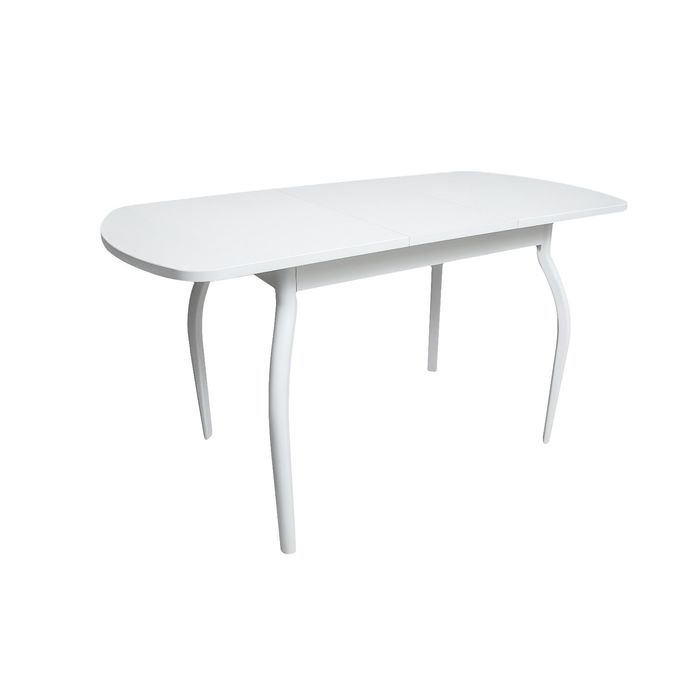 Стол раздвижной ПГ-01ДСП белое/крашеные фигурные