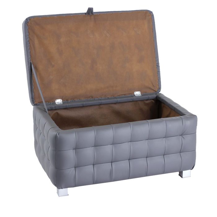 Пуф с ящиком Валенсия темно-серый