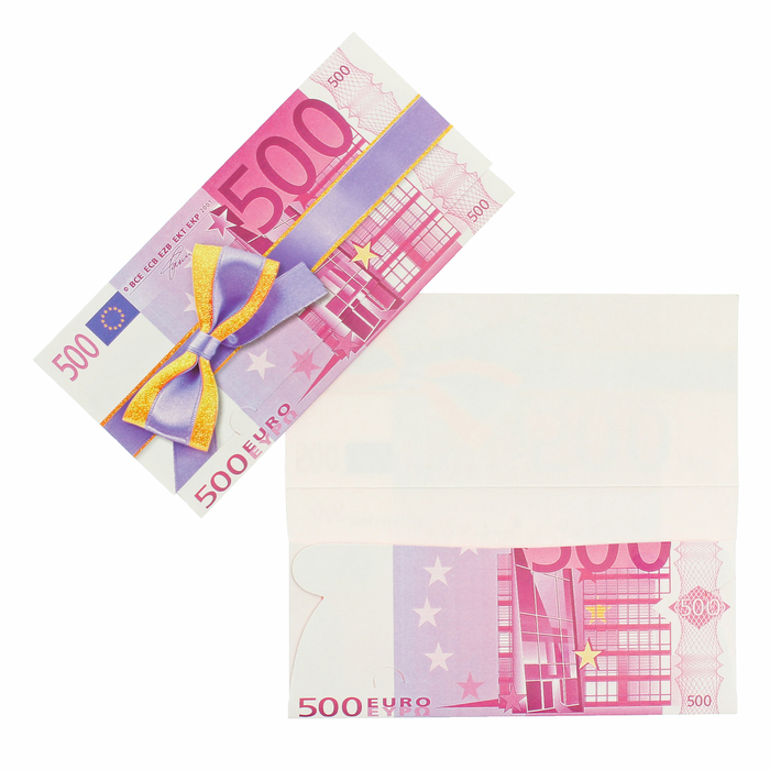 Конверт для денег "Универсальный" 500 евро с бантиком