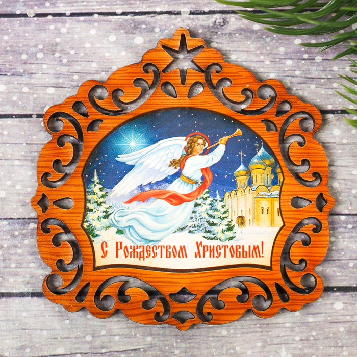 Магнит резной «Ангел Христианский», 80 х 80 мм