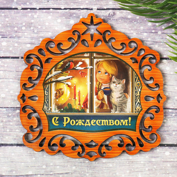 Магнит резной «Девочка», 80 х 80 мм