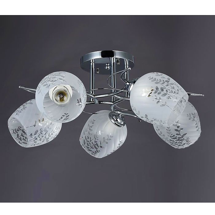 Люстра "Алверния" 5 ламп Е27 40Вт хром 56х23х23 см.