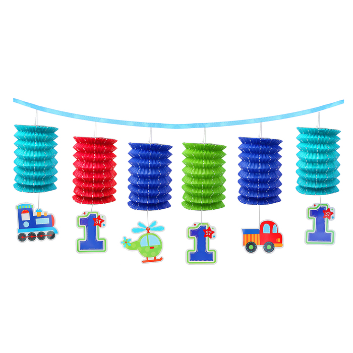 Гирлянда-фонарики "Первый день рождения/мальчик", 360 см/А