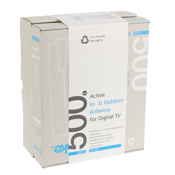 Антенна Funke DSC500E, комбинированная, активная, 25 дБ, DVB-T2, без б/п