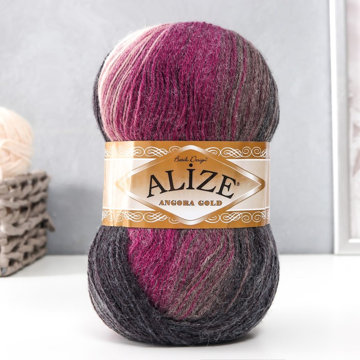 Пряжа "Angora Gold Batik"  20% шерсть, 80% акрил 550м/100гр (1986)