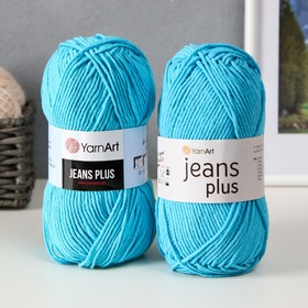 Пряжа "Jeans plus" 55% хлопок, 45% акрил 160м/100гр (33 голубой )