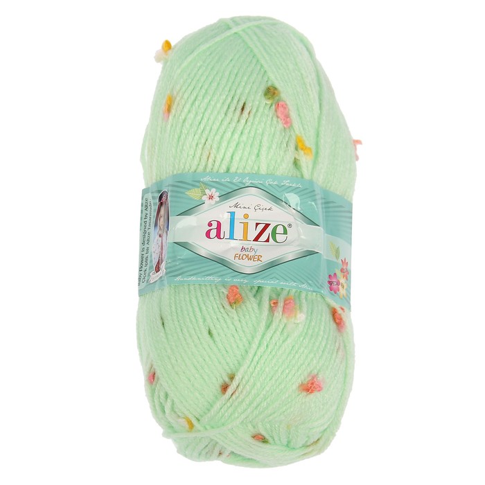 Пряжа "Baby Flower" 94% акрил, 6% полиамид 210м/100гр (5411 св.зеленый)