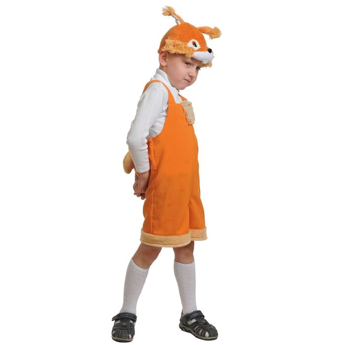 Карнавальный костюм "Бельчонок", габардин, плюш, рост 92-122 см