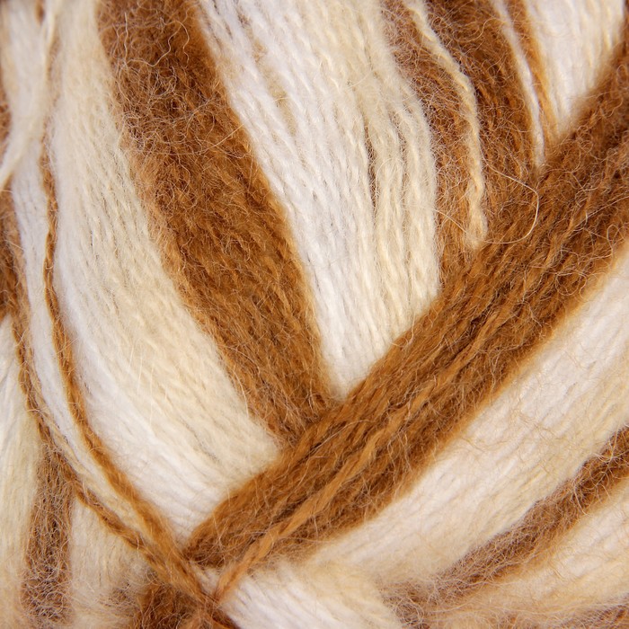 Пряжа "Angora меланж" 40% мохер, 60% акрил 500м/100гр (715 бел-молоч-коричн)
