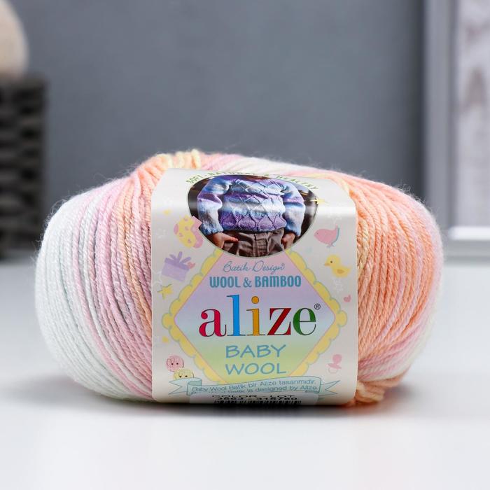 Пряжа "Baby Wool Batik" 40%шерсть, 40%акрил, 20%бамбук, 175 м/50гр (3563)