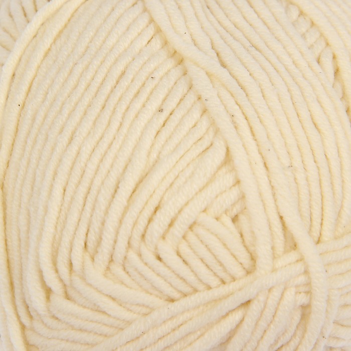 Пряжа "Cotton Gold Plus" 55% хлопок, 45% акрил 200м/100гр (01 кремовый)