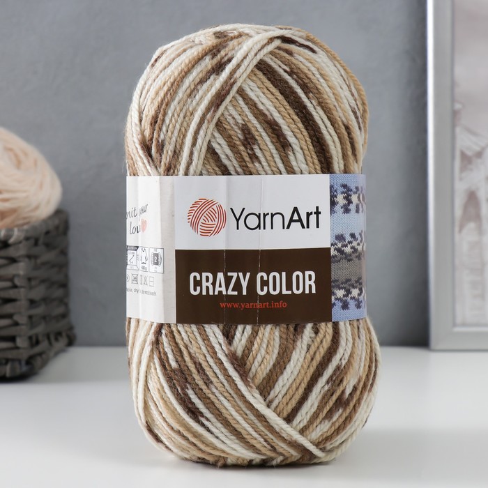 Пряжа "Crazy color" 25% шерсть, 75% акрил 260м/100гр (110)