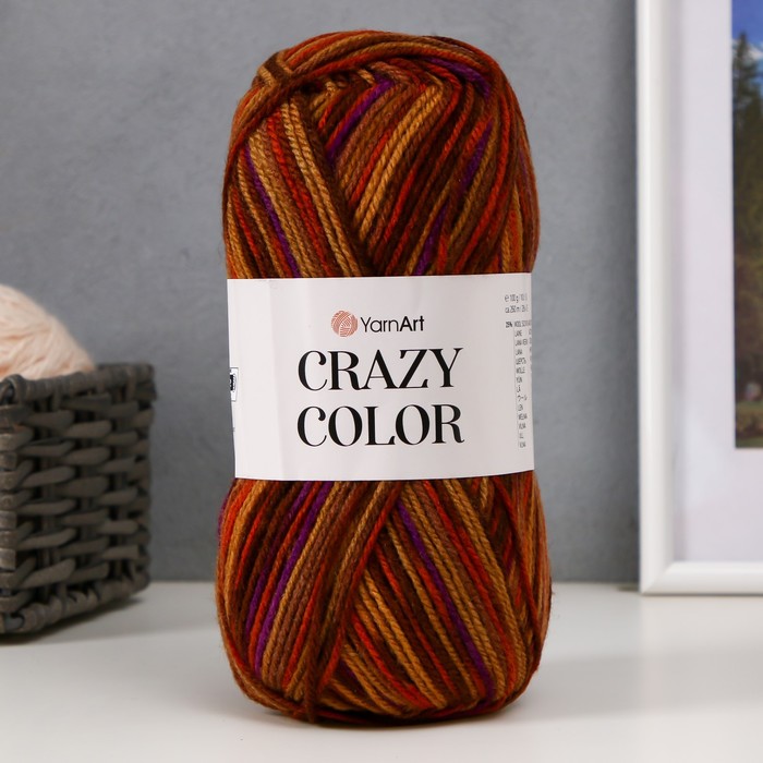 

Пряжа "Crazy color" 25% шерсть, 75% акрил 260м/100гр (155)