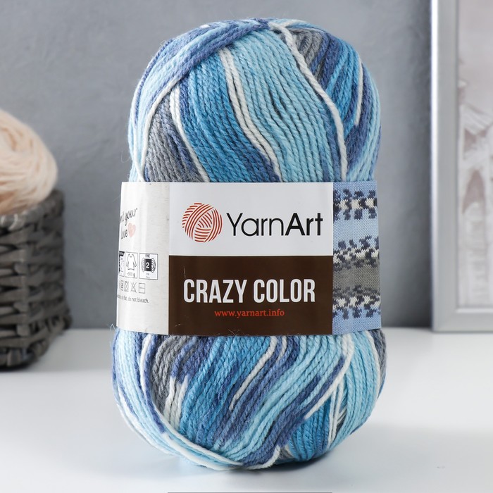 Пряжа "Crazy color" 25% шерсть, 75% акрил 260м/100гр (134)