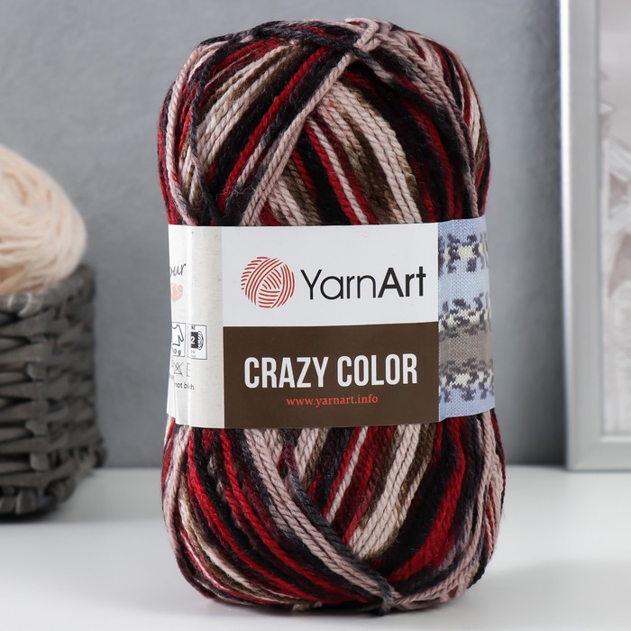 Пряжа "Crazy color" 25% шерсть, 75% акрил 260м/100гр (156)