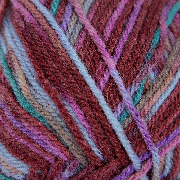 Пряжа "Crazy color" 25% шерсть, 75% акрил 260м/100гр (152 принт)