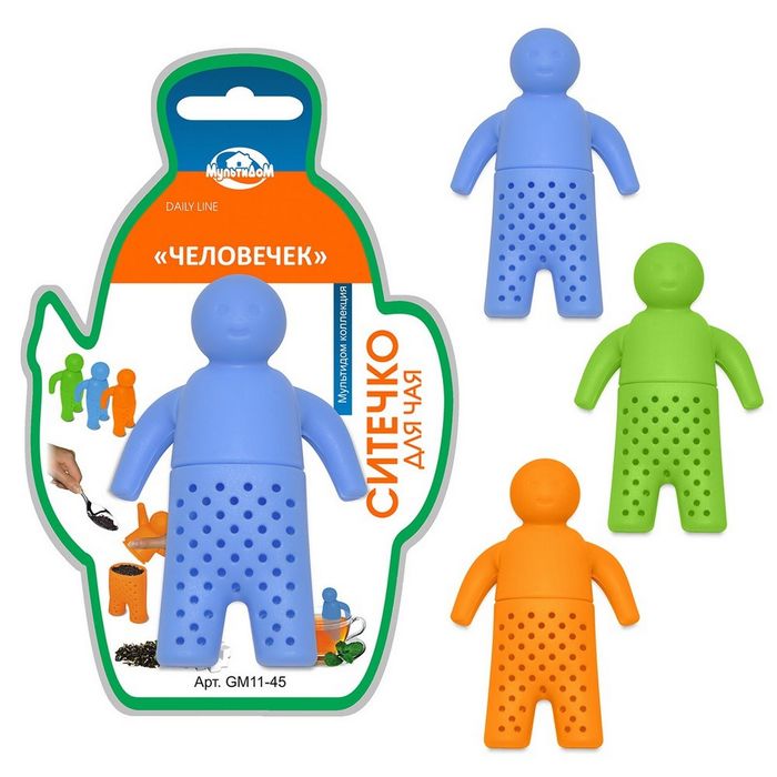 Ситечко для чая "Человечек", цвет МИКС