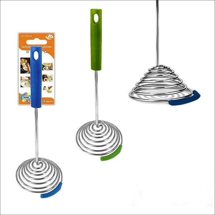 Картофелемялка-венчик "Супернова" 28 см, цвет МИКС