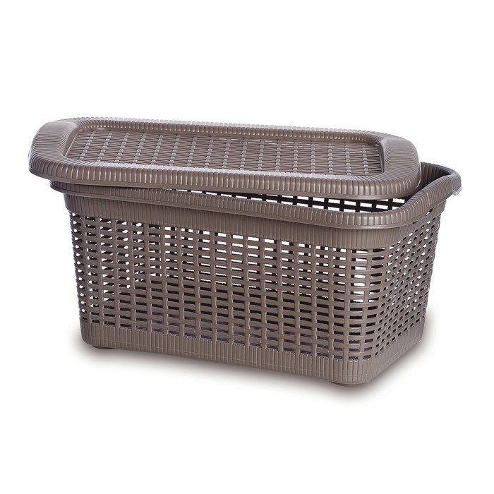 Корзина универсальная с крышкой, 20 л, цвет МИКС