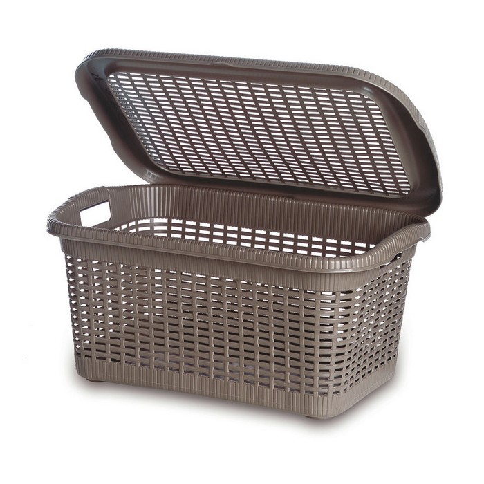 Корзина универсальная с крышкой, 20 л, цвет МИКС