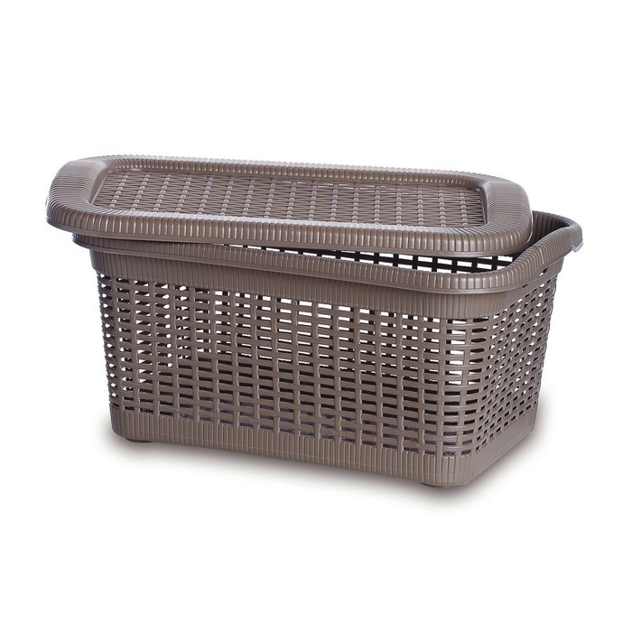 Корзина универсальная с крышкой, 40 л, цвет МИКС