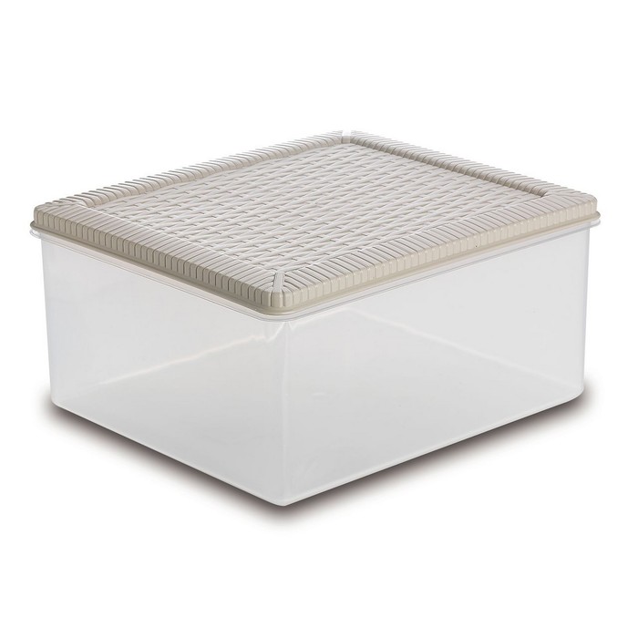 Короб с крышкой Rattan 10 л, цвет МИКС