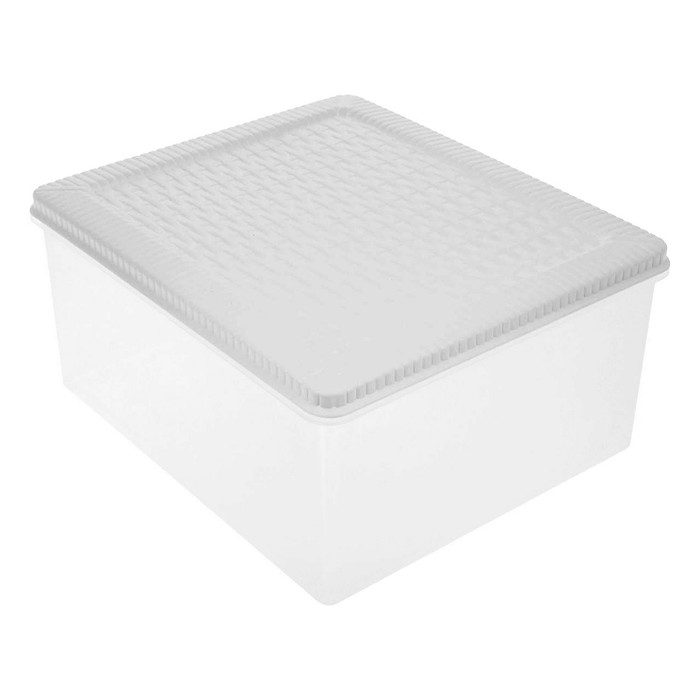 Короб с крышкой Rattan 10 л, цвет МИКС