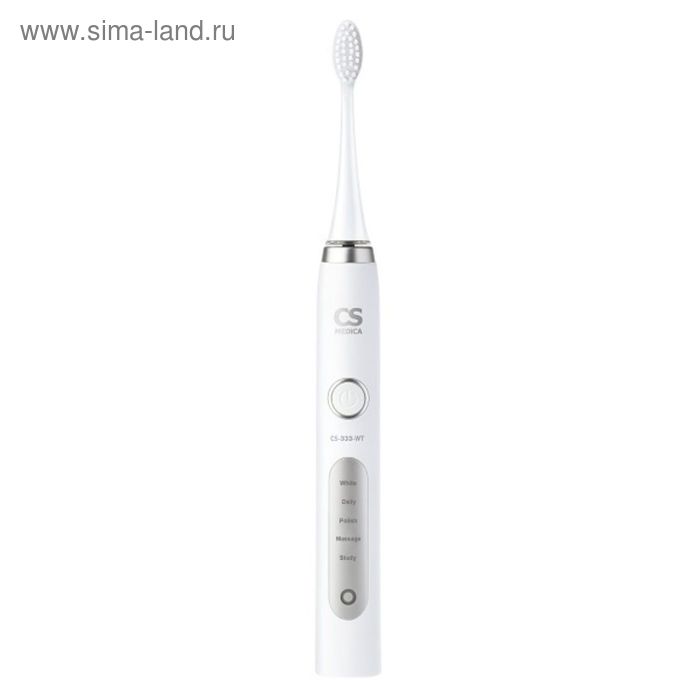 Электрическая зубная щётка CS Medica CS-333-WT, звуковая, 31000 дв/мин, 1 насадка, белая