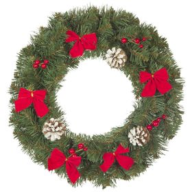 

Рождественский венок "Нарядный" с декором 40 см., 90 веток