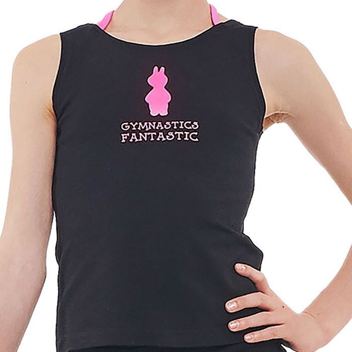 Топ гимнастический "Северная корона", размер 36, цвет чёрный/розовый