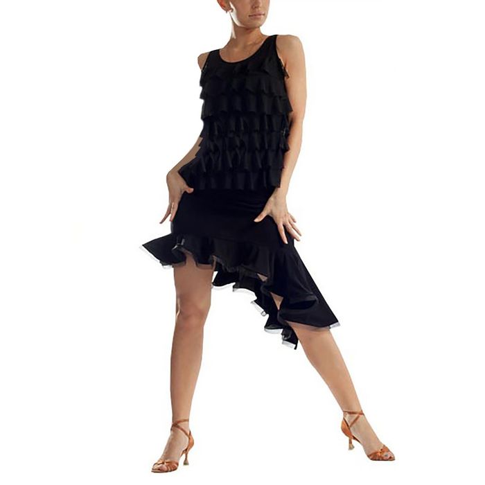 Юбка "Мюнхен" для спортивных танцев, размер 44-46, цвет чёрный