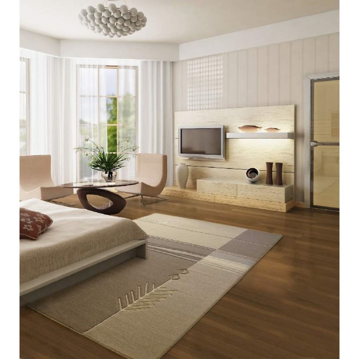 Ковёр прямоугольный Natural-10 Relief Bird dark beige, размер 120х170 см