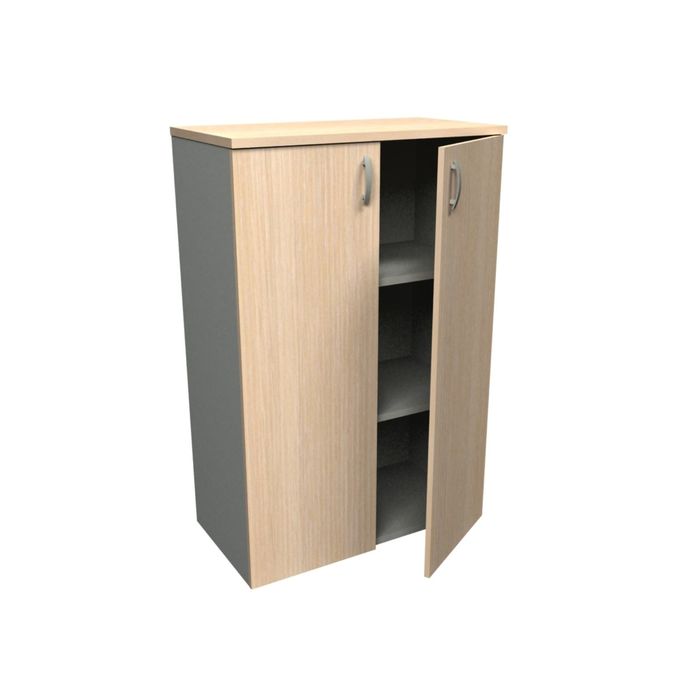 Шкаф для документов закрытый ШК-3, дуб млечный, серый