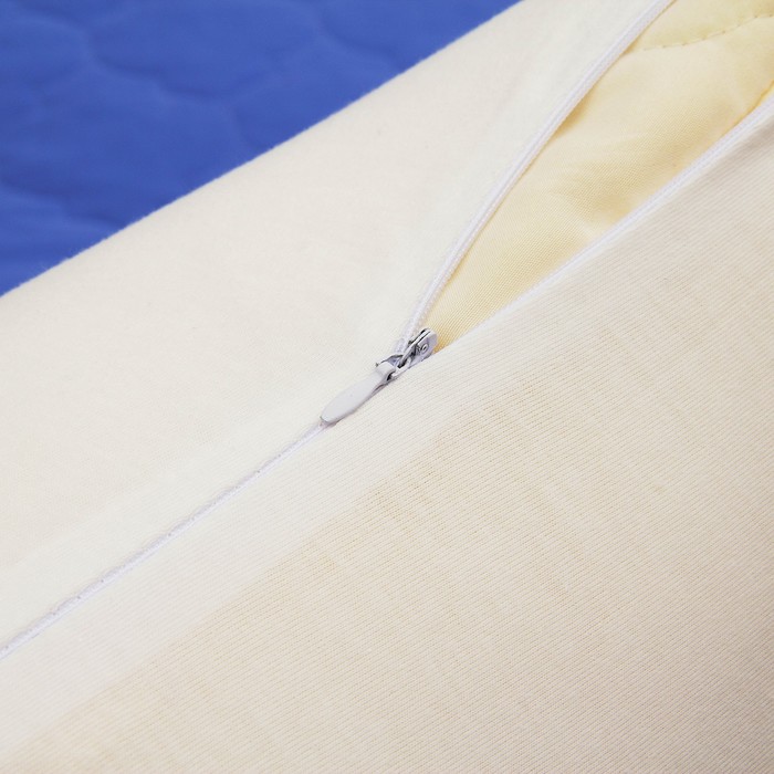 Постельное бельё Brooklin Bed евро, цвет синий, простыня на резинке 200х200, одеяло 200х220, 50х70 - 2шт, трикотаж Терри