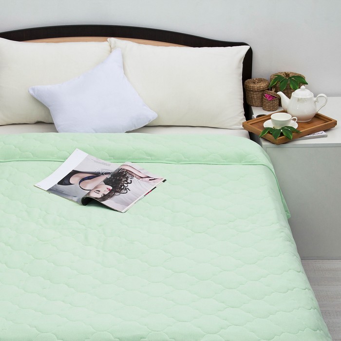 Постельное бельё Brooklin Bed 2 сп, цвет салатовый, простыня на резинке 180х200, одеяло 170х220, 50х70 - 2шт, трикотаж Терри