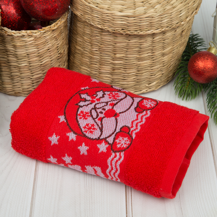 Полотенце махровое Collorista "С Новым годом" 30х70 см 100% хлопок, 370гр/м2