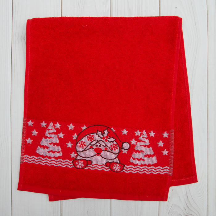 Полотенце махровое Collorista "С Новым годом" 30х70 см 100% хлопок, 370гр/м2