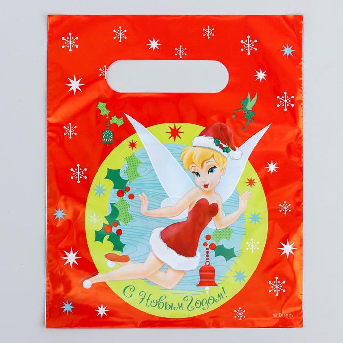 Пакет подарочный полиэтиленовый"С новым годом",  Феи,17х20 см