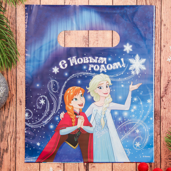 Пакет подарочный полиэтиленовый"С новым годом",Холодное сердце,17 х20 см