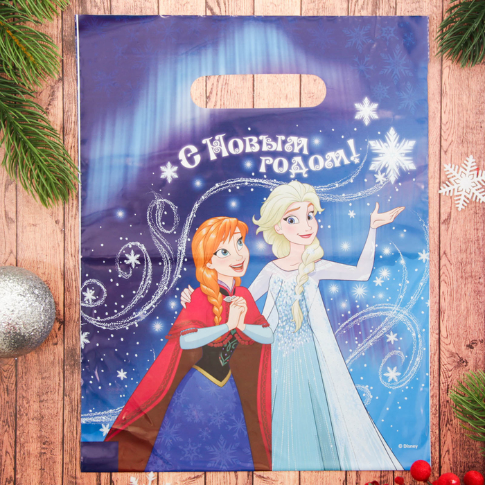 Пакет подарочный полиэтиленовый"С новым годом",Холодное сердце,23х29,5 см